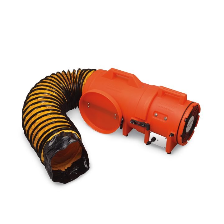 Ventilador para espacios confinados con manga 8 "Axial DC plástico  W
